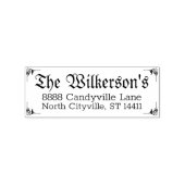 枠カスタム付き住所と装飾名 ラバースタンプ (インプリント)