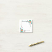 枠カラフル上の花 ポストイット (デスク上)