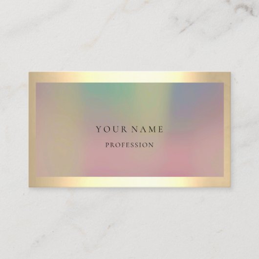 枠グラデーション付き単純プロフェッショナル金ゴールドミニマル 名刺 (正面)