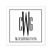 枠シンプル付きイニシャル35文字モノグラム名#4SQL セルフインキングスタンプ (デザイン)