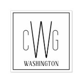 枠シンプル付きイニシャル35文字モノグラム名#5SQL セルフインキングスタンプ (デザイン)