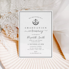 枠シンプル法学校卒業式 招待状