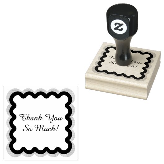 枠スタンプを押して、ありがとう ラバースタンプ (押印)