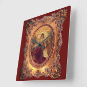 枠ビクトリアンエレガントビクトリアンの人 スクエア壁時計 (傾斜)