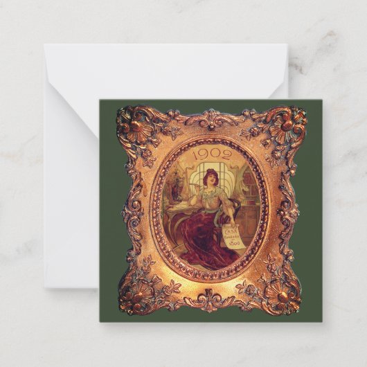 枠ビクトリアン内のエレガントビクトリアン人 ノートカード (正面)