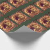 枠ビクトリアン内のエレガントビクトリアン人 ラッピングペーパー (角)