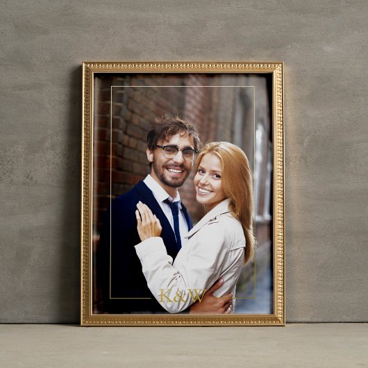 枠モダンモノグラム 箔ポスター