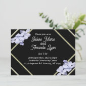 枠モダン付きワイルドフラワー結婚式招待状 招待状 (スタンド正面)