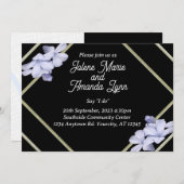 枠モダン付きワイルドフラワー結婚式招待状 招待状 (正面/裏面)