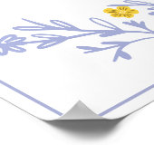 枠付きバイオレット指紋結婚ツリーのゲストブック ポスター (角)