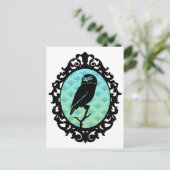 枠付きフクロウ ポストカード (スタンド正面)