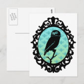 枠付きフクロウ ポストカード (正面/裏面)