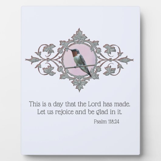 枠付きルビーの喉を切ったハミングバード フォトプラーク (正面)