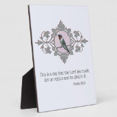 枠付きルビーの喉を切ったハミングバード フォトプラーク (側面)