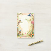 枠付き鳥と蝶2 ポストイット (デスク上)