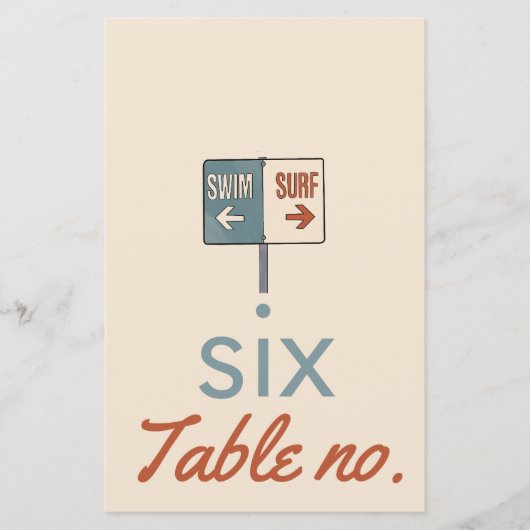 枠結婚の海動物付きのテーブル番号 (正面)