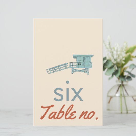 枠結婚の海動物付きのテーブル番号 (スタンド正面)