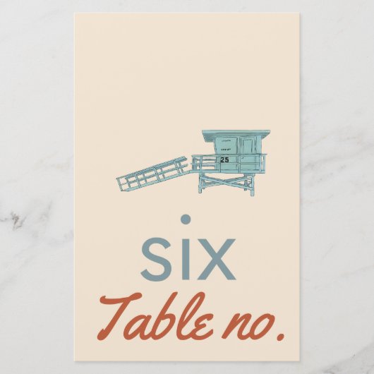 枠結婚の海動物付きのテーブル番号 (正面)