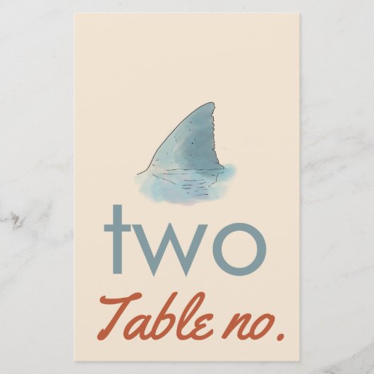 枠結婚の海動物付きのテーブル番号 (正面)