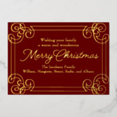 枠華美付きクリスマス気持ち 箔シーズンカード (正面)