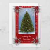 枠飾に囲まれたクリスマスツリー シーズンカード (正面/裏面)