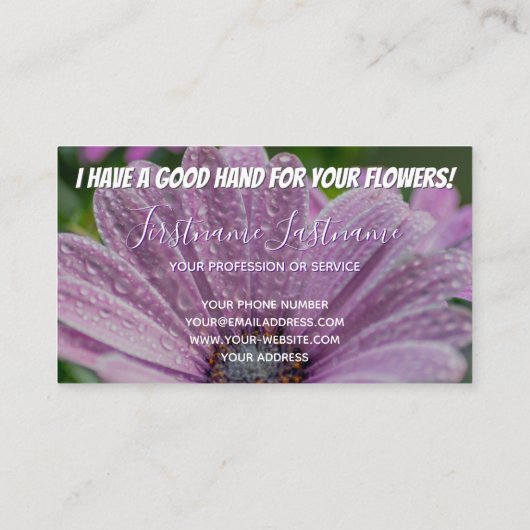 枯れたおもしろい花花屋の専門知識が必要 名刺 (裏面)