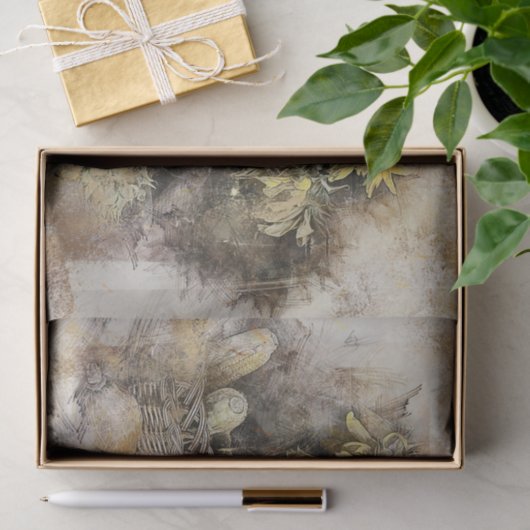 枯れたひまわり |デコペ動揺してグランジージ 薄葉紙 (ギフト)