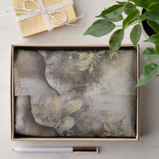 枯れたひまわり |デコペ動揺してグランジージ 薄葉紙 (ギフト)