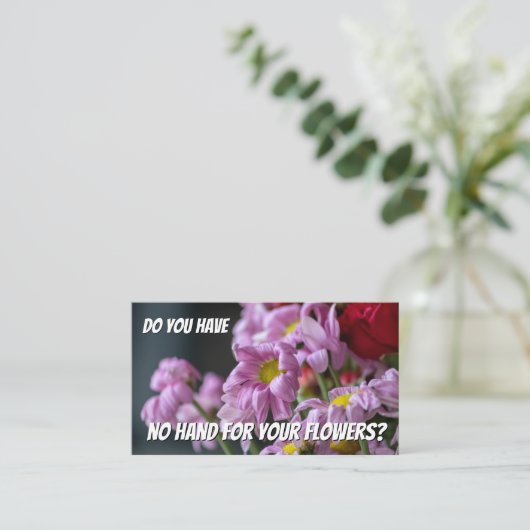 枯れた花おもしろい花屋の専門知識が必要バス 名刺 (スタンド正面)