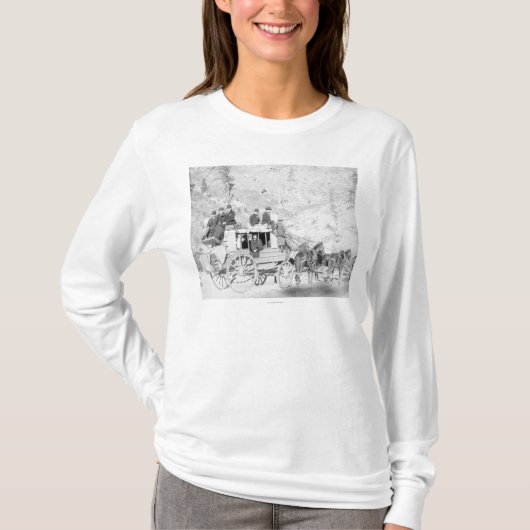 "枯れ木コーチ"の写真に坐っている人 Tシャツ (正面)