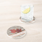 枯葉の模様が入った納屋の木の石コースター コースター (側面)