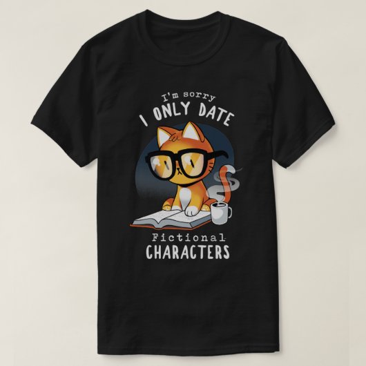 架空のキャラクター頭が切れるズブックワームのキャッおもしろいトクー Tシャツ (デザイン正面)