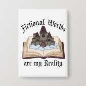 架空の言葉は私の現実の本の恋人 缶バッジ (正面)