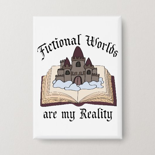 架空の言葉は私の現実の本の恋人 缶バッジ (正面)