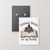 架空の言葉は私の現実の本の恋人 缶バッジ (正面/裏面)