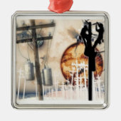 架線工夫のオーナメント メタルオーナメント (正面)