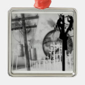 架線工夫のオーナメント メタルオーナメント (正面)