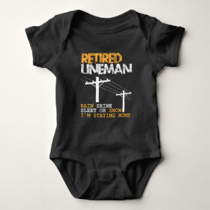 架線工夫の退職のおもしろいな電気技師の職業 ベビーボディスーツ