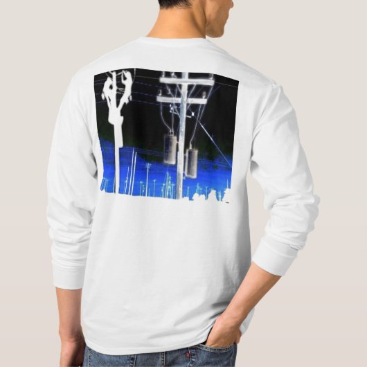 架線工夫の長袖のワイシャツ Tシャツ (裏面)