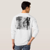 架線工夫の長袖のワイシャツ Tシャツ (裏面フル)