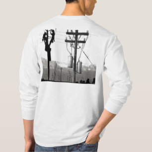 架線工夫の長袖のワイシャツ Tシャツ