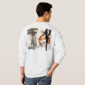 架線工夫の長袖のワイシャツ Tシャツ (裏面フル)