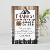 柄のない黒と白のOne Happy Camper サンクス 招待状 (スタンド正面)