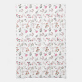 柄のキッチンタオルに詰まった繊細な花 キッチンタオル (縦)