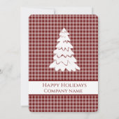 柄のサンタのトナカイのホリデーパーティー企業 招待状 (裏面)