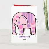 柄やフクロウなどのかわいい誕生日カード カード (裏面)