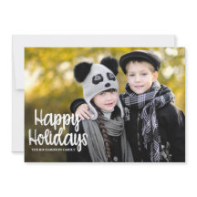 柄付きタイポグラフィー 大写真 ホリデー フラット カード