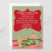 柄付きホリデー・クッキー交換招待状 招待状 (正面/裏面)