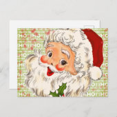 柊のすてき頬のサンタクロース シーズンポストカード (正面/裏面)