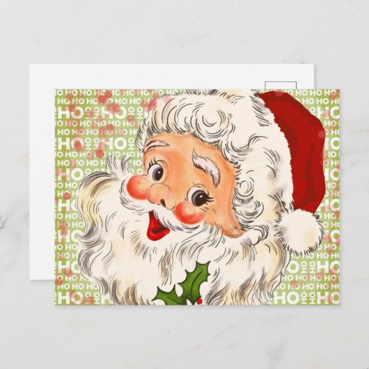 柊のすてき頬のサンタクロース シーズンポストカード (正面/裏面)